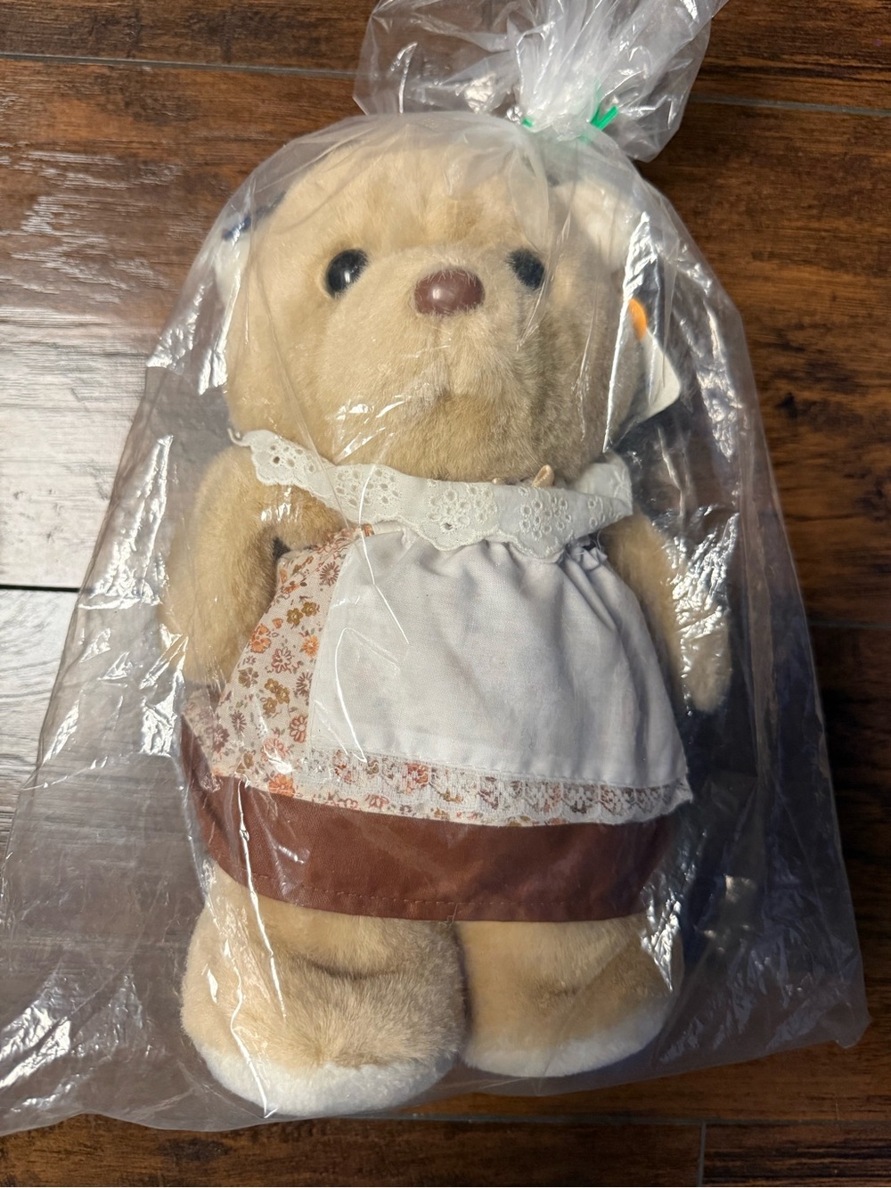Applause Plush Teddy Bear in Light Brown Dress - Home Accent